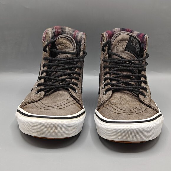 VANS "Off The Wall" Sk8-Hi MTE Pewter/Plaid Skate Shoes - Picture 2 of 11